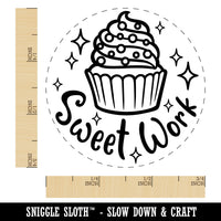 Sweet Work Cupcake Teacher Student Self-Inking Rubber Stamp Ink Stamper for Stamping Crafting Planners