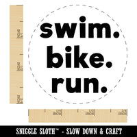 Swim Bike Run Words Triathlon Self-Inking Rubber Stamp Ink Stamper for Stamping Crafting Planners