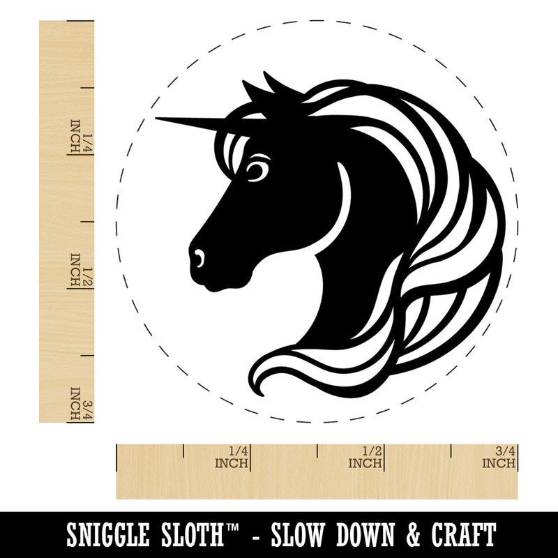 Unicorn Head Flowing Mane Self-Inking Rubber Stamp Ink Stamper for Stamping Crafting Planners