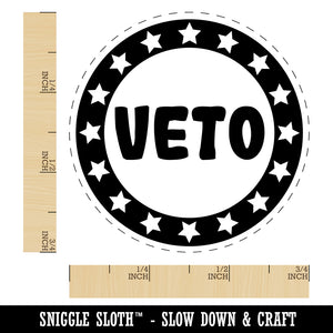 Veto Circle with Stars Self-Inking Rubber Stamp Ink Stamper for Stamping Crafting Planners