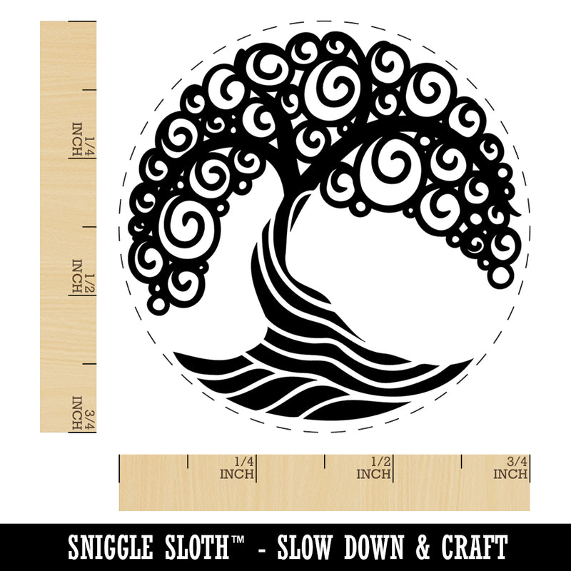 Abstract Tree of Life Self-Inking Rubber Stamp Ink Stamper for Stamping Crafting Planners