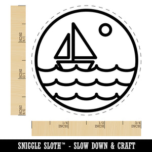 Sailboat on Ocean Lake Self-Inking Rubber Stamp Ink Stamper for Stamping Crafting Planners