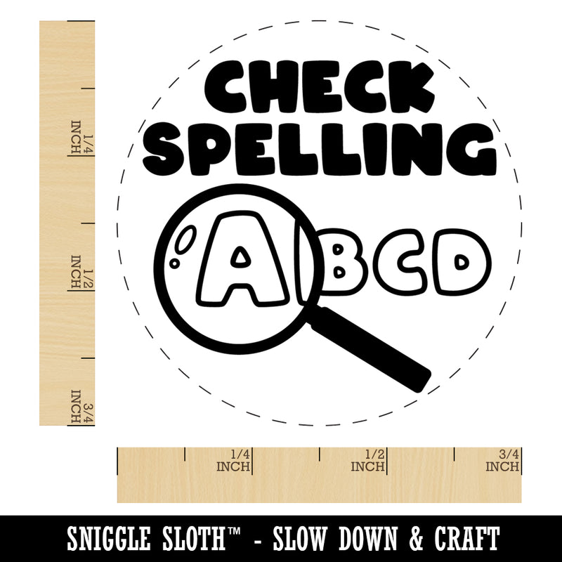 Check Spelling Magnifying Glass Teacher Student Self-Inking Rubber Stamp Ink Stamper for Stamping Crafting Planners