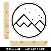 Snowy Mountainscape Self-Inking Rubber Stamp Ink Stamper for Stamping Crafting Planners