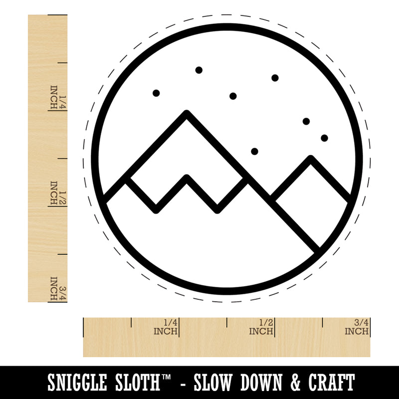 Snowy Mountainscape Self-Inking Rubber Stamp Ink Stamper for Stamping Crafting Planners