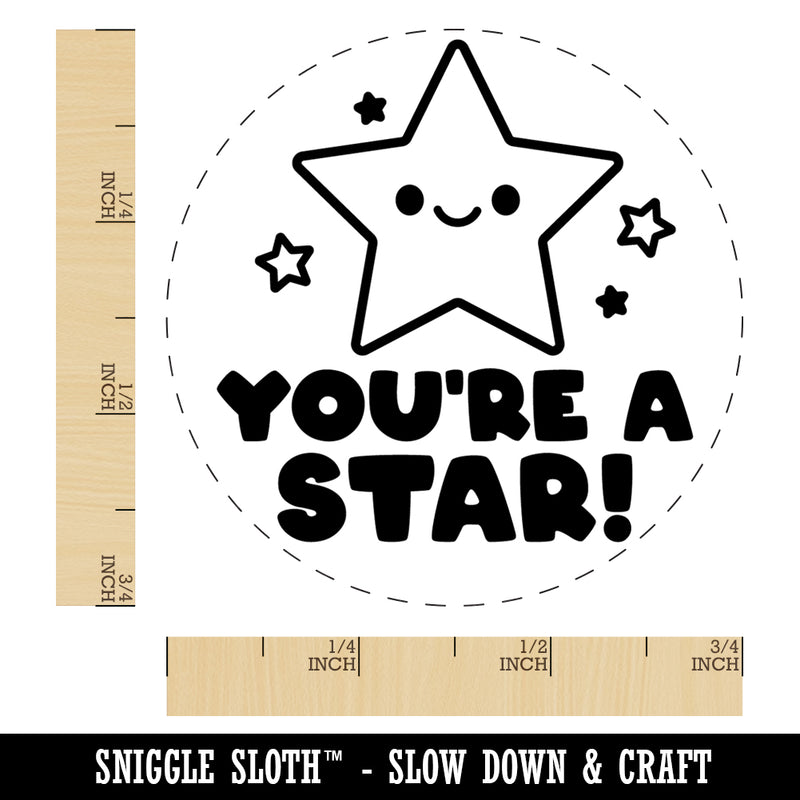 You're A Star Teacher Student Self-Inking Rubber Stamp Ink Stamper for Stamping Crafting Planners