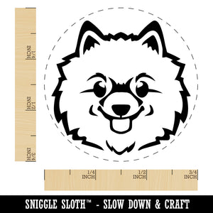 Fluffy Pomeranian Dog Head Self-Inking Rubber Stamp Ink Stamper for Stamping Crafting Planners