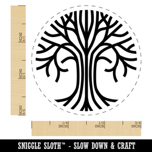 Geometric Lines Tree of Life Self-Inking Rubber Stamp Ink Stamper for Stamping Crafting Planners