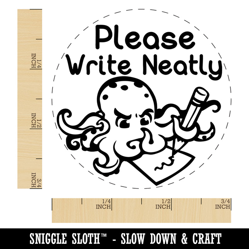 Please Write Neatly Octopus Teacher Student Self-Inking Rubber Stamp Ink Stamper for Stamping Crafting Planners