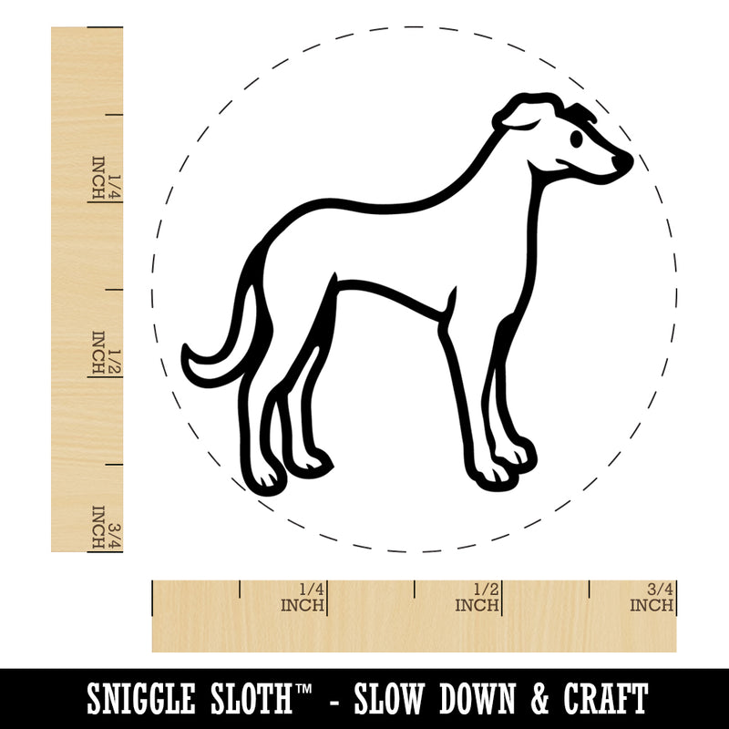 Speedy Lanky Greyhound Dog Self-Inking Rubber Stamp Ink Stamper for Stamping Crafting Planners
