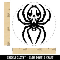 Spooky Spider with Skeleton Skull Markings Self-Inking Rubber Stamp Ink Stamper for Stamping Crafting Planners