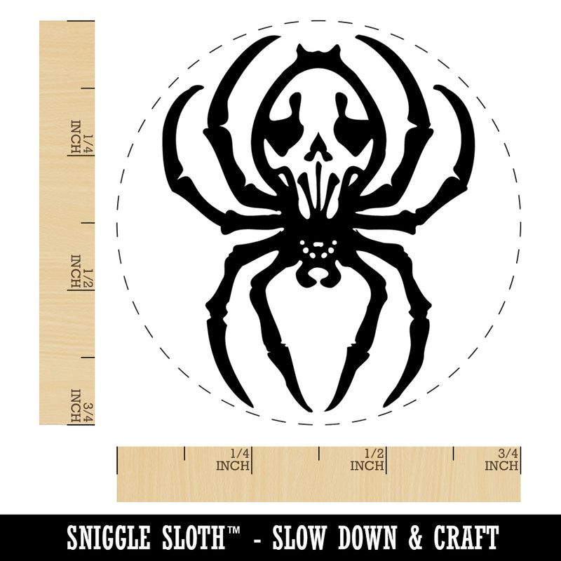 Spooky Spider with Skeleton Skull Markings Self-Inking Rubber Stamp Ink Stamper for Stamping Crafting Planners