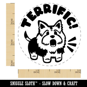 Terrific Terrier Compliment Teacher Student Self-Inking Rubber Stamp Ink Stamper for Stamping Crafting Planners