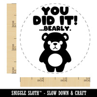 You Did It Barely Bearly Bear Teacher Student Self-Inking Rubber Stamp Ink Stamper for Stamping Crafting Planners