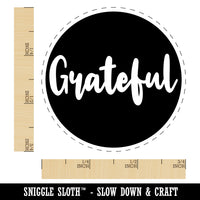 Grateful Text in Circle Self-Inking Rubber Stamp Ink Stamper for Stamping Crafting Planners