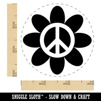 Peace Sign Flower Hippie Boho Love Happiness Self-Inking Rubber Stamp Ink Stamper for Stamping Crafting Planners