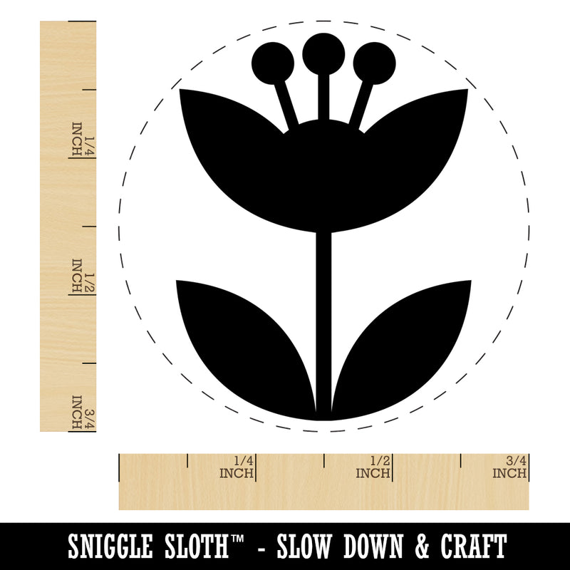 Scandinavian Tulip Self-Inking Rubber Stamp Ink Stamper for Stamping Crafting Planners