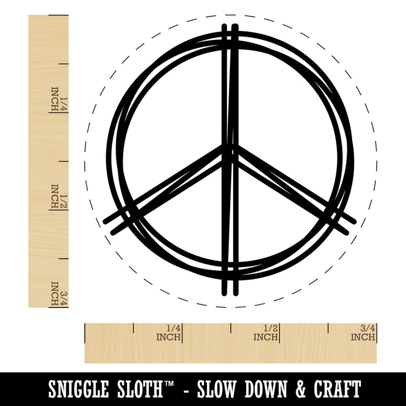 Sketchy Peace Sign Doodle Self-Inking Rubber Stamp Ink Stamper for Stamping Crafting Planners