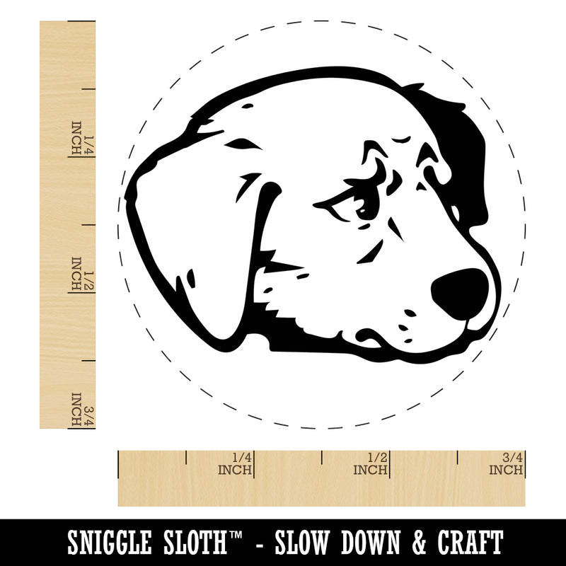 Concerned Golden Retriever Dog Furled Brow Self-Inking Rubber Stamp Ink Stamper for Stamping Crafting Planners