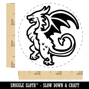 Fierce Wyvern Dragon Fantasy Silhouette Self-Inking Rubber Stamp Ink Stamper for Stamping Crafting Planners