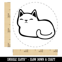 Sleepy Cat Loaf Self-Inking Rubber Stamp Ink Stamper for Stamping Crafting Planners