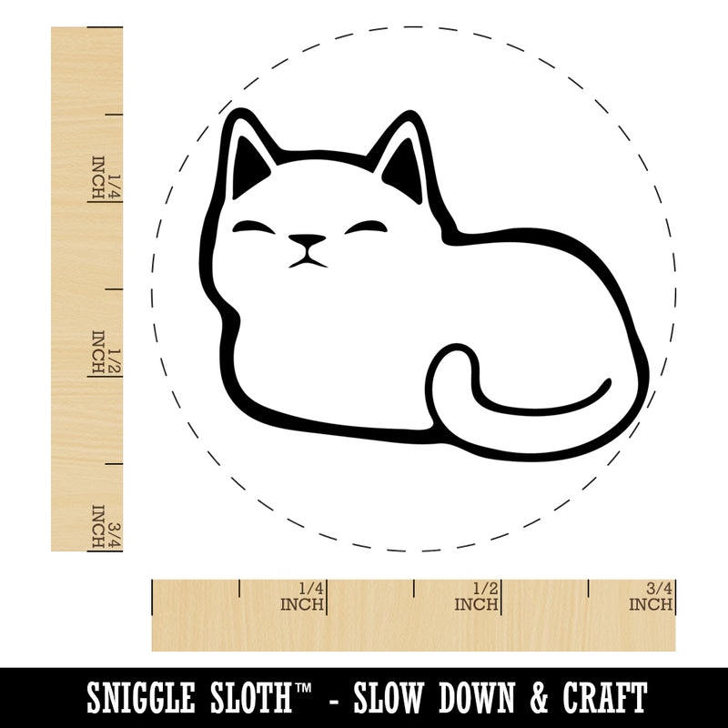 Sleepy Cat Loaf Self-Inking Rubber Stamp Ink Stamper for Stamping Crafting Planners