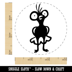 Weird Creepy Bug Eyed Bird Chicken Self-Inking Rubber Stamp Ink Stamper for Stamping Crafting Planners