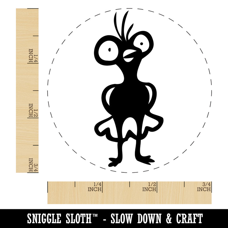 Weird Creepy Bug Eyed Bird Chicken Self-Inking Rubber Stamp Ink Stamper for Stamping Crafting Planners