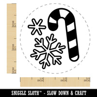 Holiday Christmas Candy Cane Snowflakes Self-Inking Rubber Stamp Ink Stamper for Stamping Crafting Planners