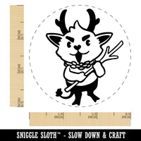 Little Christmas Krampus Self-Inking Rubber Stamp Ink Stamper for Stamping Crafting Planners