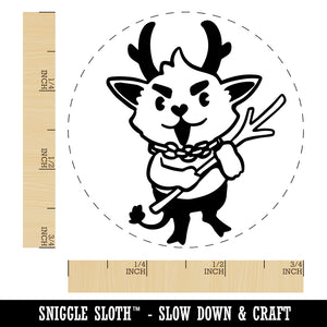 Little Christmas Krampus Self-Inking Rubber Stamp Ink Stamper for Stamping Crafting Planners