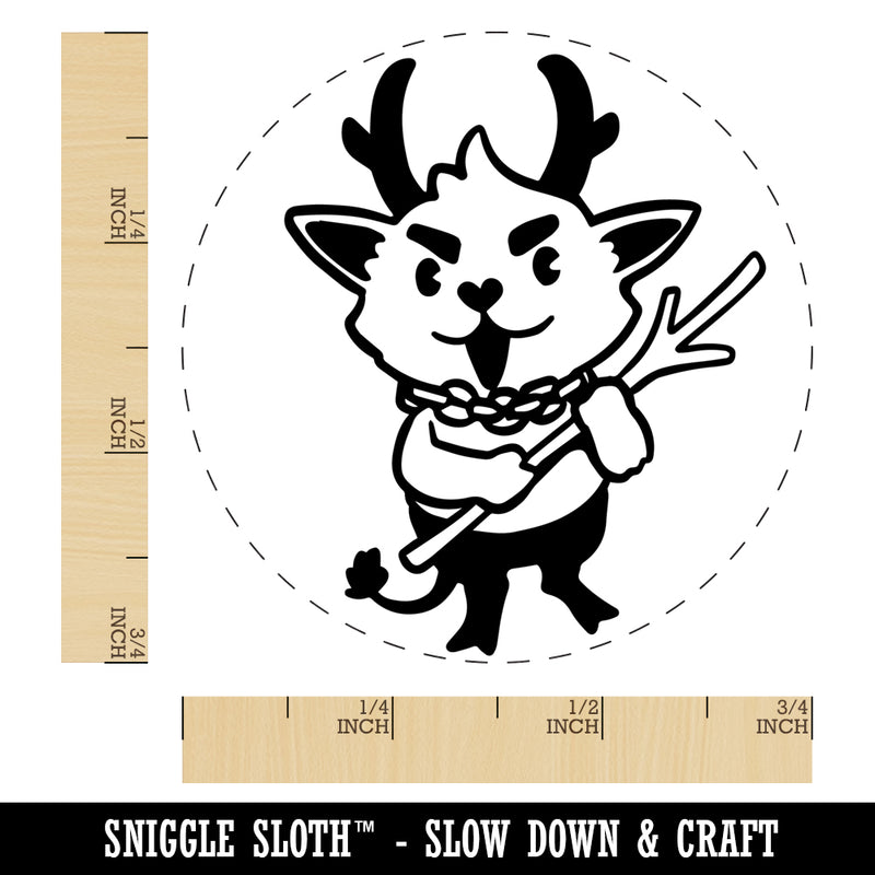 Little Christmas Krampus Self-Inking Rubber Stamp Ink Stamper for Stamping Crafting Planners