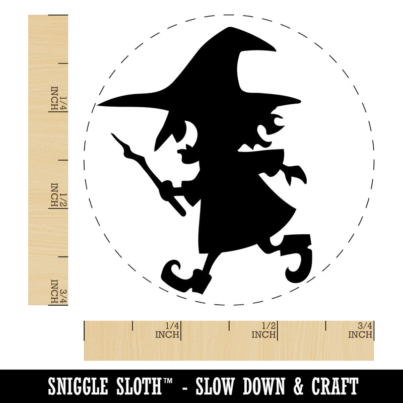 Mischievous Little Witch Wand Halloween Self-Inking Rubber Stamp Ink Stamper for Stamping Crafting Planners