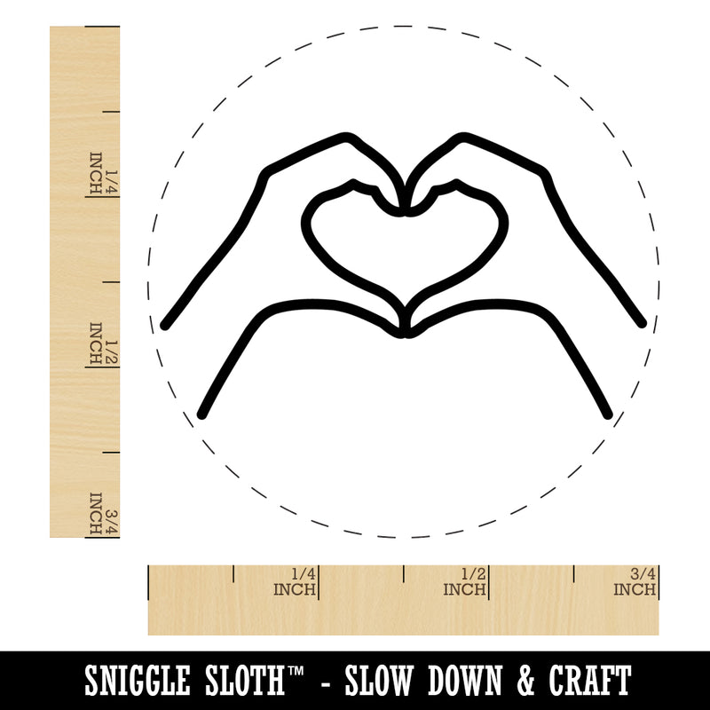 Hands Making Heart Self-Inking Rubber Stamp Ink Stamper for Stamping Crafting Planners