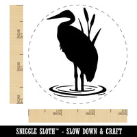 Heron Bird Silhouette Self-Inking Rubber Stamp Ink Stamper for Stamping Crafting Planners