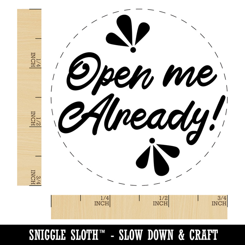 Open Me Already Self-Inking Rubber Stamp Ink Stamper for Stamping Crafting Planners