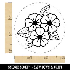 Violet Flowers Bouquet Self-Inking Rubber Stamp Ink Stamper for Stamping Crafting Planners