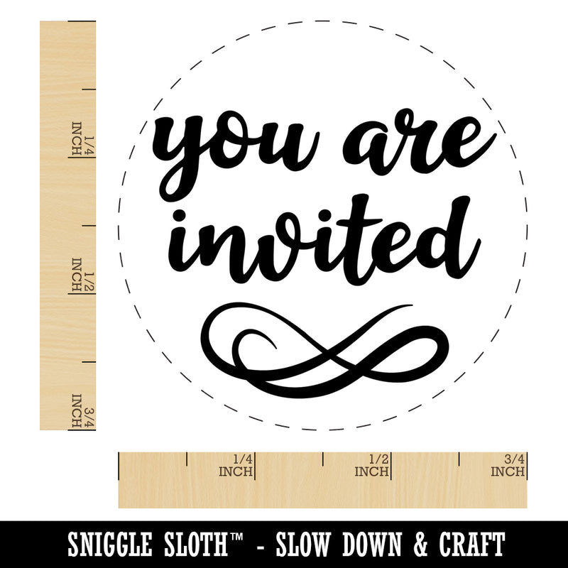 You Are Invited Script Self-Inking Rubber Stamp Ink Stamper for Stamping Crafting Planners