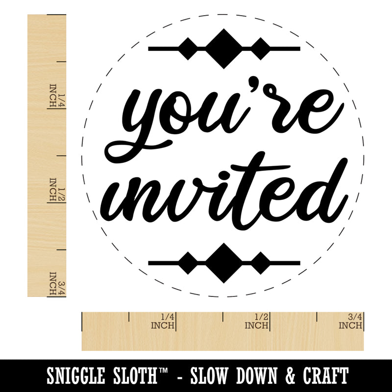 You're Invited Script Self-Inking Rubber Stamp Ink Stamper for Stamping Crafting Planners