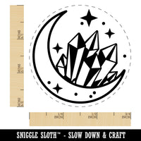 Celestial Moon and Crystals Self-Inking Rubber Stamp Ink Stamper for Stamping Crafting Planners