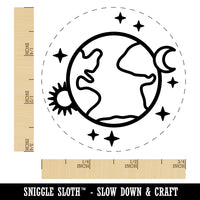 Earth Sun Moon Stars Self-Inking Rubber Stamp Ink Stamper for Stamping Crafting Planners