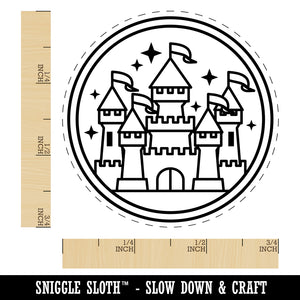 Magic Fairytale Castle Self-Inking Rubber Stamp Ink Stamper for Stamping Crafting Planners