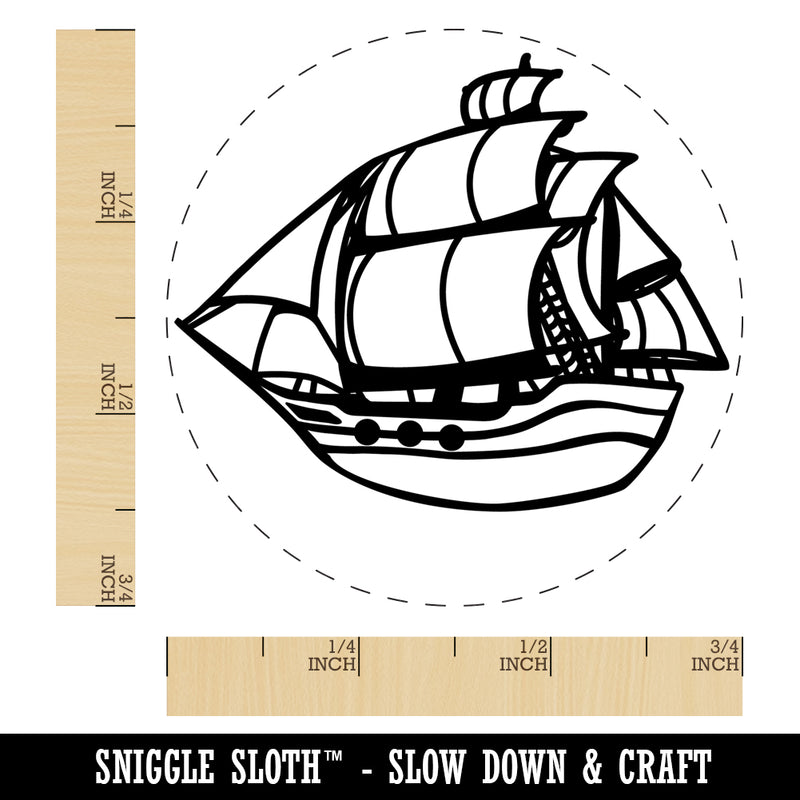 Old Timey Boat Ship Self-Inking Rubber Stamp Ink Stamper for Stamping Crafting Planners