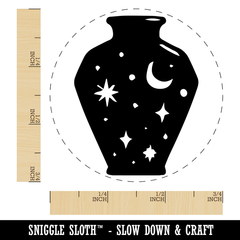 Bottle of Moon and Stars Self-Inking Rubber Stamp Ink Stamper for Stamping Crafting Planners