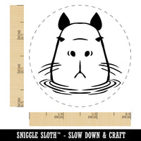 Capybara Sitting In Water Self-Inking Rubber Stamp Ink Stamper for Stamping Crafting Planners