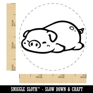Chubby Sleeping Pig Self-Inking Rubber Stamp Ink Stamper for Stamping Crafting Planners