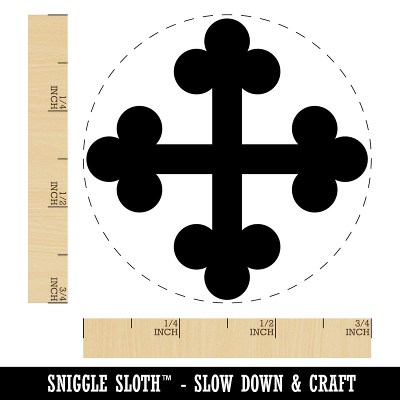 Cross Bottony Trefoil Buds Self-Inking Rubber Stamp Ink Stamper for Stamping Crafting Planners