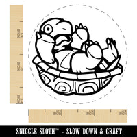 Distressed Turtle on Back Shell Self-Inking Rubber Stamp Ink Stamper for Stamping Crafting Planners