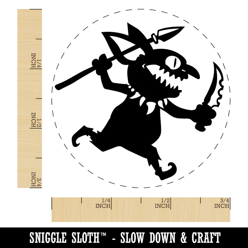 Dungeon Goblin Spear Dagger Self-Inking Rubber Stamp Ink Stamper for Stamping Crafting Planners
