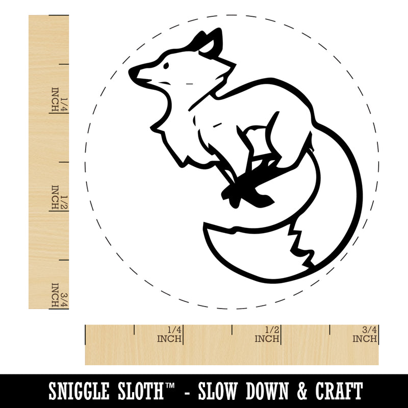 Elegant Leaping Fox Self-Inking Rubber Stamp Ink Stamper for Stamping Crafting Planners
